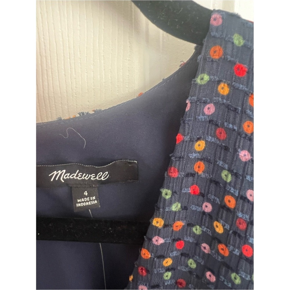 Madewell Charcoal Mini Dress with Multicolor Dot Print - Picture 3 of 14